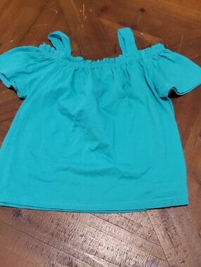 Girls' Turquoise Off-Shoulder Strap Top - Bright Aqua